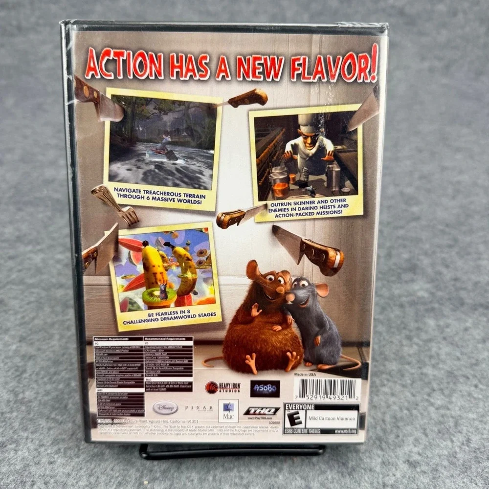 Disney Pixar Ratatouille PC Mac CD-ROM Game Factory Sealed THQ Windows XP Vista
